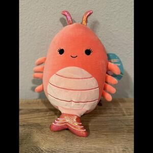 Squishmallow 8" Chester Shrimp Soft Coral Corduroy Sea Life Simone Plush BNWT